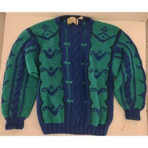 Vintage 1980s Womens Novo Crochet Sweater Medium